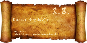 Kozma Bogdán névjegykártya